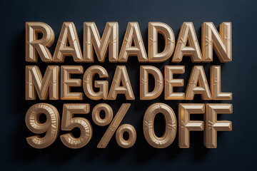 Ramadan mega deal offer with ninety five percent discount on various products and services during festive season sale event promotion.