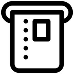 Card reader. Editable stroke vector icon.