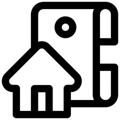 Mortgage. Editable stroke vector icon.