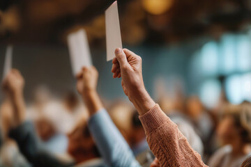 Auction Enthusiasts Raising Bidding Cards in Dynamic Auction House