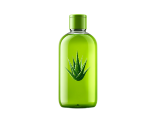 A bottle of aloe vera gel, demonstrating a healthy skincare product Isolated Transparent Background, PNG