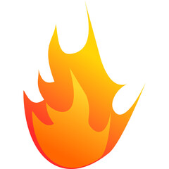 Stylized graphic flame icon in vibrant yellow and orange hues, symbolizing energy, passion, and...