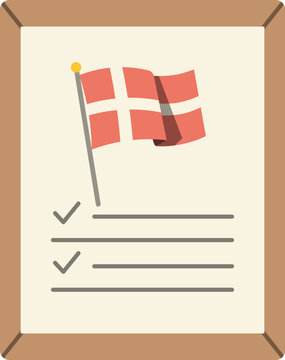 Checklist on Clipboard with Danish national flag  Illustration vector shape