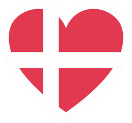 Fototapeta premium Heart With Danish Flag vector shape