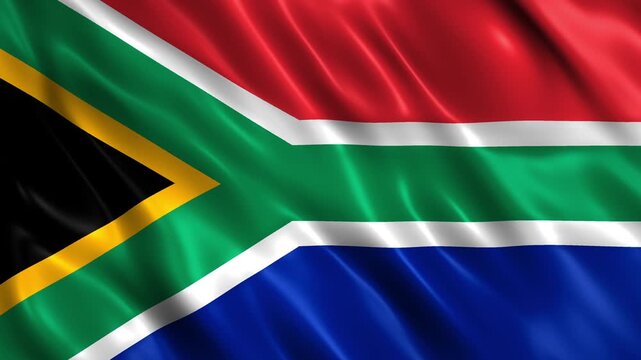 waving south africa national flag animation loop