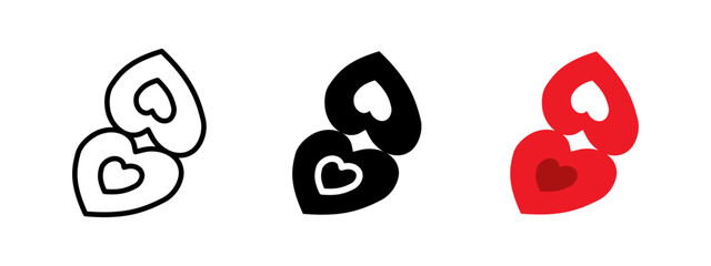 Valentine gift card icon in heart shape. Romantic vector greeting card symbol for Valentine&rsquo;s Day, love, wedding, engagement, holiday marketing, invitations, e-commerce and romantic design projects.