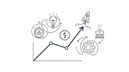 Business Growth Chart with Idea and Success.
