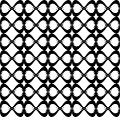 Naklejka premium Seamless abstract pattern with black geometric infinity loops and bowtie shapes on white background