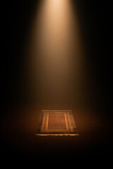Golden Light on Prayer Rug in Dark Room Ramadan Kareem Devotion, Jumma Mubarak Solitude, Sacred Moment of Worship