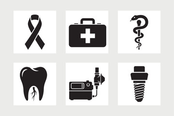     Medical and health care icons collection vector illustration.
