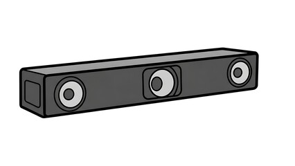 Fototapeta premium Black Soundbar with Three Speakers.