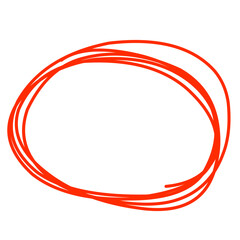 Red handrawn scribble marker circle. Red circle 