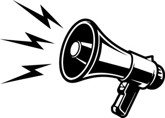 A 3d vector illustration of a megaphone icon isolated on white background for loud announcement speech and public communication message using an audio loudspeaker bullhorn to get attention