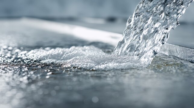 Shot of deionized water flowing over a freshly washed surface showcasing the spotfree rinse systems effectiveness in finishing detail.
