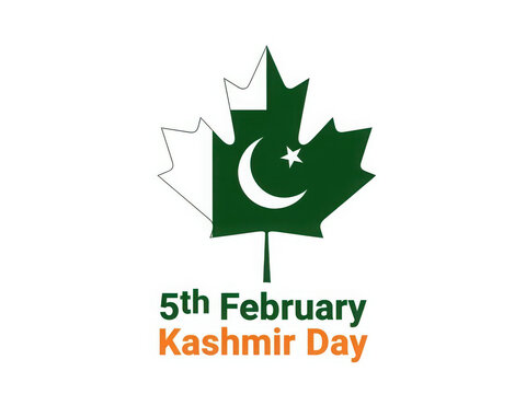 Celebrating kashmir day on 5th february with national unity isolated on white background
