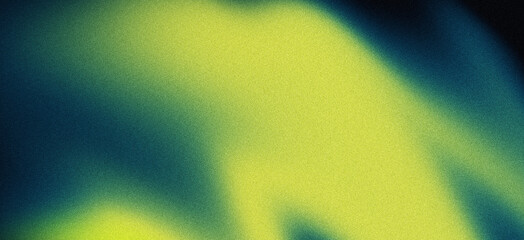 Teal green blue yellow color shape abstract grainy gradient background, black backdrop noisy texture wide banner poster header design © sipon