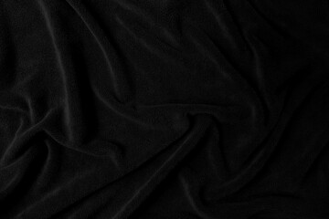 Elegant Black Draped Fabric Texture with Soft Folds