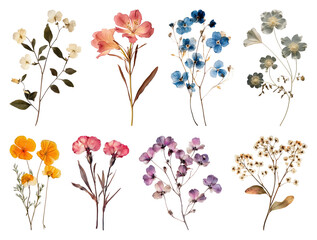 PNG Colorful pressed floral arrangement, transparent background