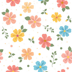 Fresh and Colorful Floral Pattern Art
