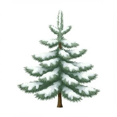 Fototapeta premium Snow Covered Pine Tree Winter Illustration