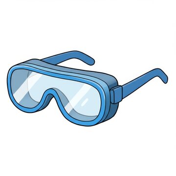 Blue Safety Glasses Illustration