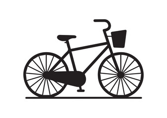Bicycle City Icon, Editable Solid Vector Illustration