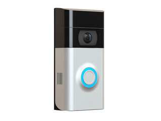 Fototapeta premium Modern video doorbell, innovative home security technology Isolated Transparent Background, PNG