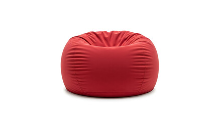 Obraz premium A vibrant red bean bag chair isolated on a clean white background