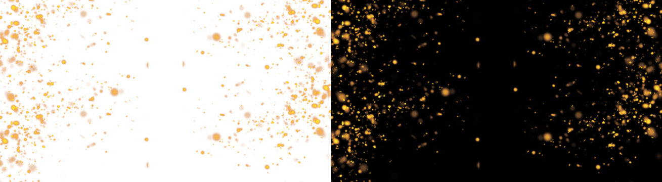 PNG image of Bright golden and orange particle explosion effect border element on transparent background