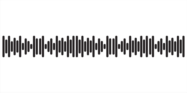 Set of radio Wave icon. Monochrome simple sound wave on transparent background. Vector sound wave icon. Music player sound bar. Record interface. Equalizer icon with soundwave line. used for mobile