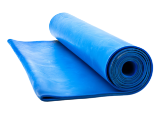 A blue rubber mat rolled up Isolated Transparent Background, PNG
