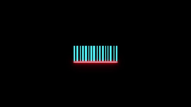 Bar code scanning animation,Bar code animation with laser beam. Laser beam barcode scanning motion graphics.Scanner icon neon animation.