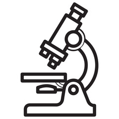Obraz premium Simple Line Art Icon of a Microscope on White Background
