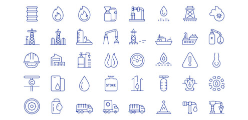 Obraz premium Blue Industrial Icons on White Background