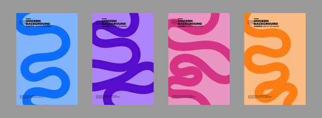 Vibrant abstract poster with flowing shapes in warm colors featuring colorful, fluid wavy lines for a dynamic, modern feel, motivational design typography for creative wall art  © Gulojowoo