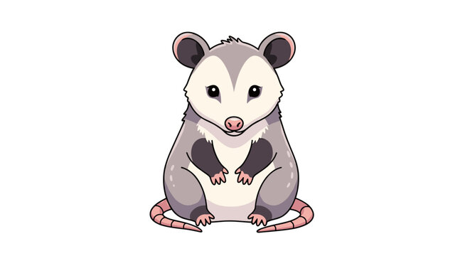 Small Opossum Character Sticker Design for Animal Lovers
