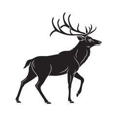 Obraz premium Dynamic Deer Silhouette Vector Illustration
