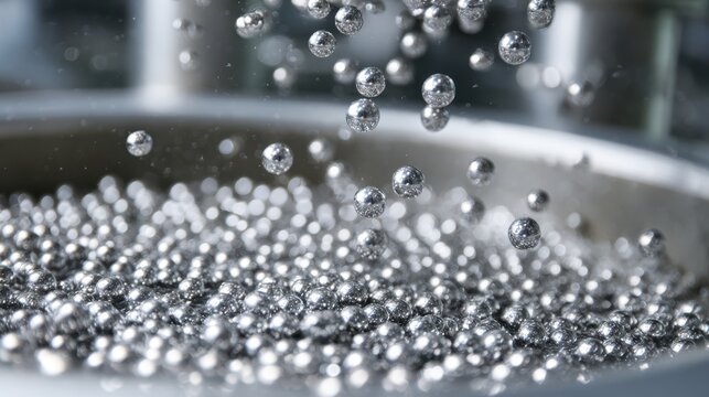 Closeup of silver nanoparticles interacting with industrial wastewater enhancing contaminant breakdown in a hightech nanotech treatment facility.