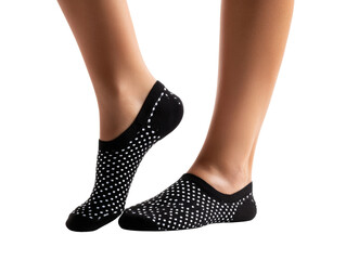 Woman wearing socks, showing foot and legs Isolated Transparent Background, PNG