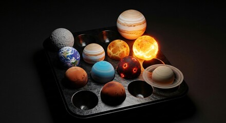 Illuminated solar system model
