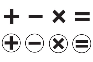 Fototapeta premium A set of basic mathematical symbols and operators on a white background