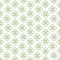 minimal islamic arabic geometric repeating seamless pattern background with green color
