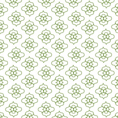 minimal islamic arabic geometric repeating seamless pattern background with green color