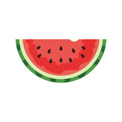 Juicy watermelon slice flat vector illustration isolated on white background