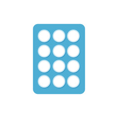 Pharmaceutical capsule pack flat vector illustration isolated on white background