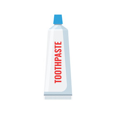 Toothpaste flat vector illustration isolated on clean white background