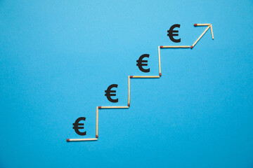 Concept of Growth Euro. Business. Finance