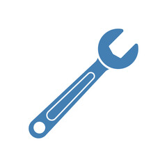 Wrench tool flat vector icon design on a white background
