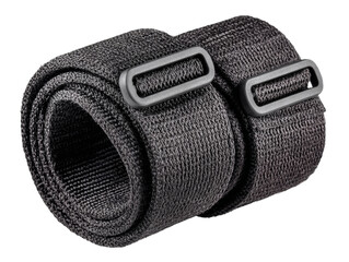 Close-up of a black hook-and-loop strap Isolated Transparent Background, PNG