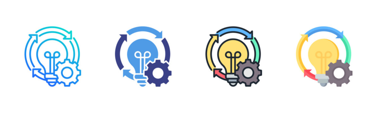 Idea icon set multiple style collection